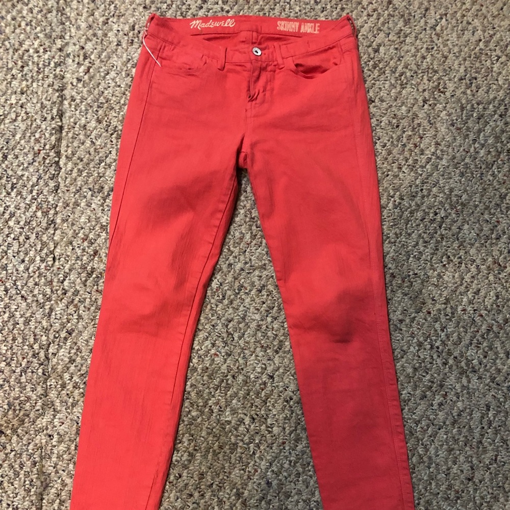 Pink/Corral Ankle Skinny Jeans